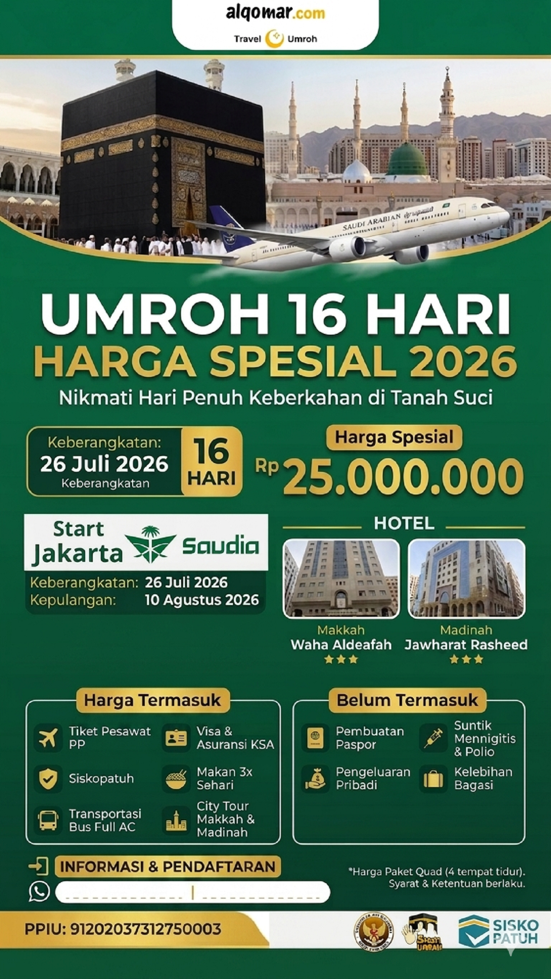 Umroh 26 Juli 2026 (16 Hari) - 1